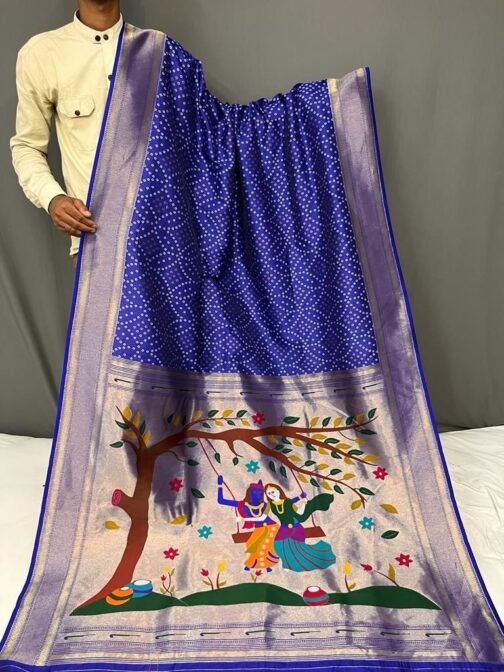 Bandhej Paithani Silk Fabric in pure heavy bandhani concept weaving   bandhej paithani silk fabric in pure heavy bandhani concept weaving 5 2025 05 20 23 48 34.jpeg