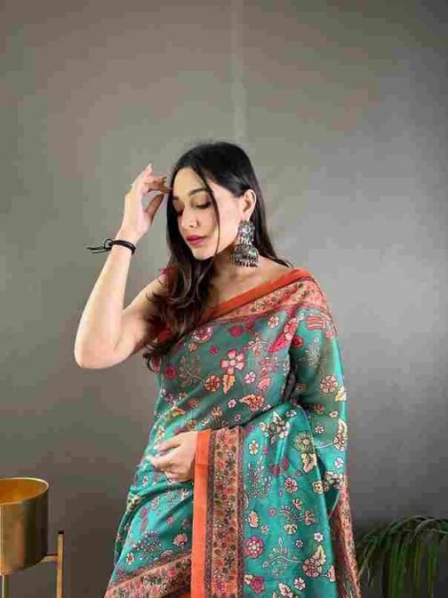 BT-56 Raksha Pure Malai Cotton Saree with Kalamkari Prints Wholesale Sarees in Surat   bt 56 raksha pure malai cotton saree with kalamkari prints wholesale sarees in surat 1 2025 01 09 14 57 08.jpeg