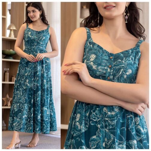 Coral Cotton print leeveless Ruffle Maxi Dress   coral cotton print leeveless ruffle maxi dress 4 2025 05 22 14 58 48.jpeg