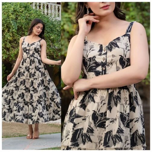 Coral Cotton print leeveless Ruffle Maxi Dress   coral cotton print leeveless ruffle maxi dress 5 2025 05 22 14 58 48.jpeg