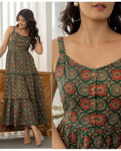 Coral Cotton print leeveless Ruffle Maxi Dress   coral cotton print leeveless ruffle maxi dress 7 2025 05 22 14 58 48.jpeg