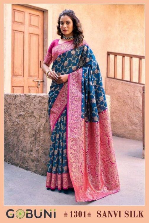 gobuni sanvi silk series 1301-1306 Silk wholesale saree in surat   gobuni sanvi silk series 1301 1306 silk wholesale saree in surat 2 2025 02 01 13 31 01.jpeg