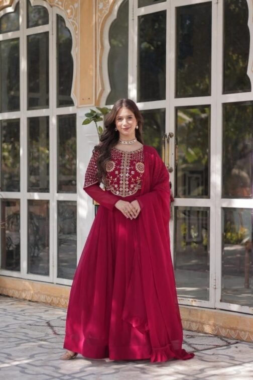 lw 9223 readymade faux blooming georgette stylish gown with dupatta supplier   lw 9223 readymade faux blooming georgette stylish gown with dupatta supplier 3 2025 05 17 17 33 03.jpeg