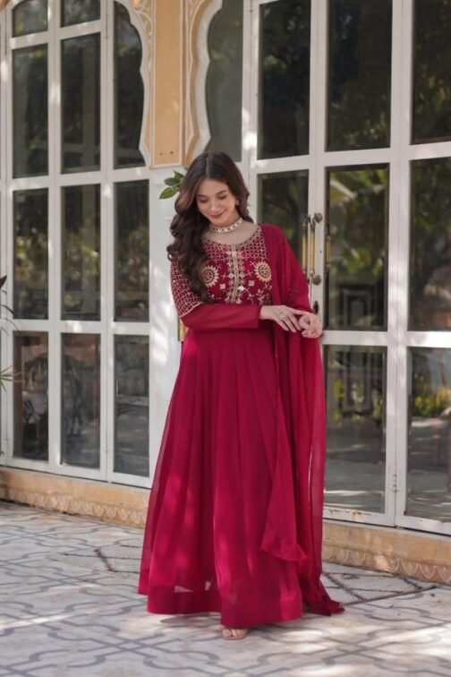 lw 9223 readymade faux blooming georgette stylish gown with dupatta supplier   lw 9223 readymade faux blooming georgette stylish gown with dupatta supplier 4 2025 05 17 17 33 03.jpeg