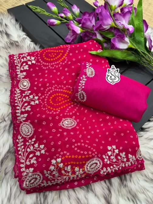 MS BRAND pure georget silk Karwachoth special bandhej pattern sarees   ms brand pure georget silk karwachoth special bandhej pattern sarees 2 2025 05 21 17 54 31.jpeg
