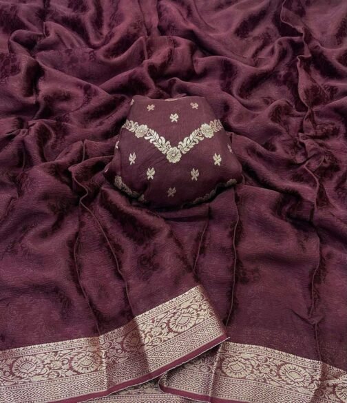 SHUBHLAXMI Viscose Chinon Weaving Pattern Saree   shubhlaxmi viscose chinon weaving pattern saree 7 2025 05 23 10 58 38.jpeg