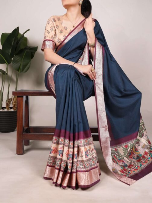 YNF7022CFE Tussar Silk With Viscose Border wholesale saree   ynf7022cfe tussar silk with viscose border wholesale saree 2025 05 30 18 50 28.jpeg