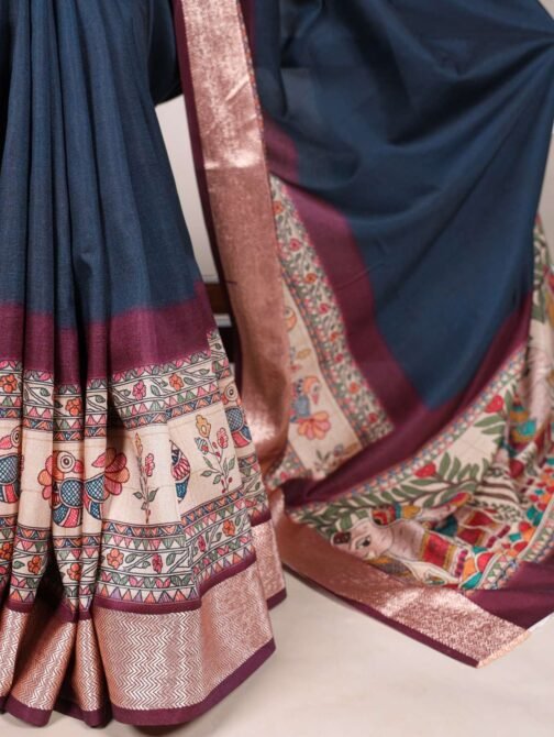 YNF7022CFE Tussar Silk With Viscose Border wholesale saree   ynf7022cfe tussar silk with viscose border wholesale saree 7 2025 05 30 18 50 28.jpeg